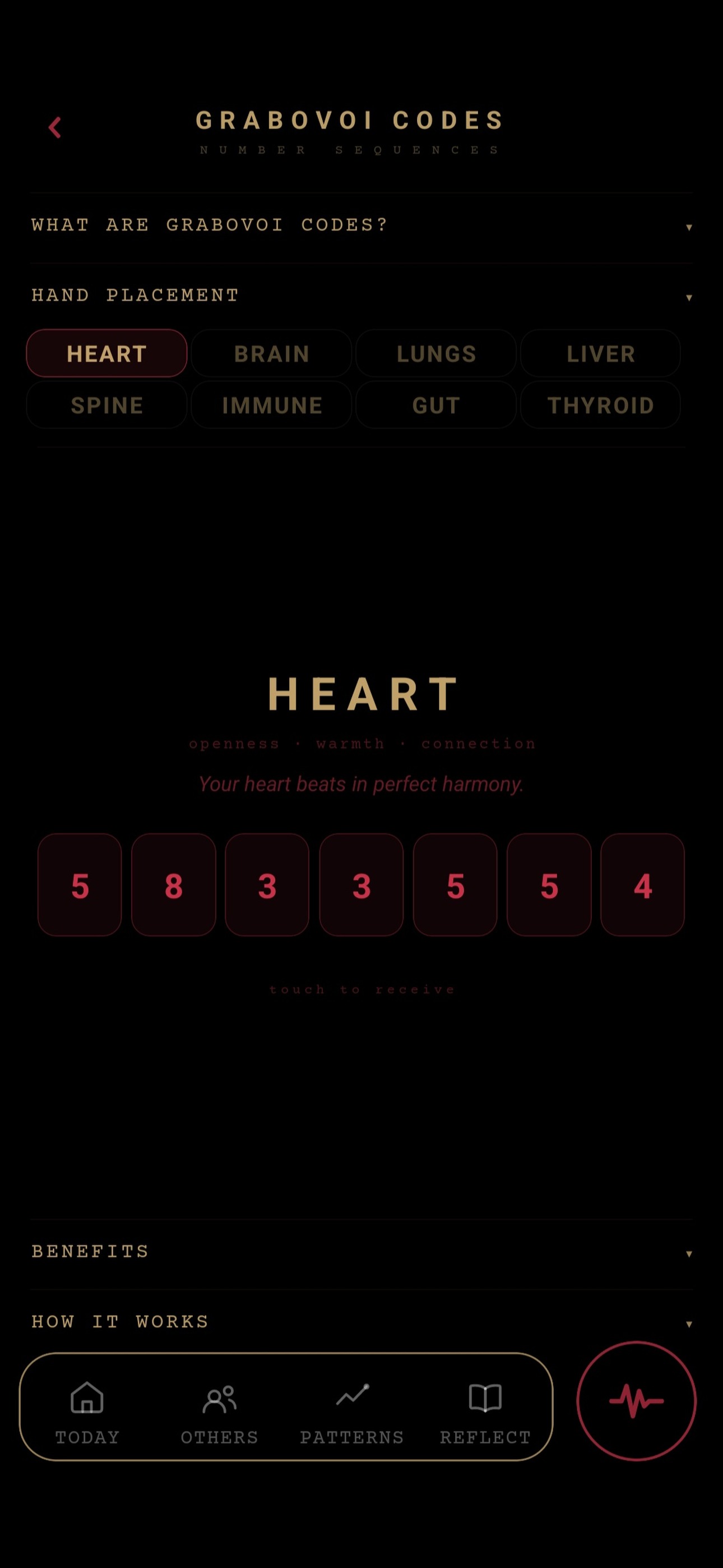 Lumren codes screen